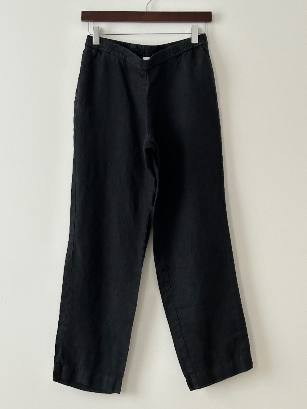 J Jill 100% Linen Black Pull-On Pants